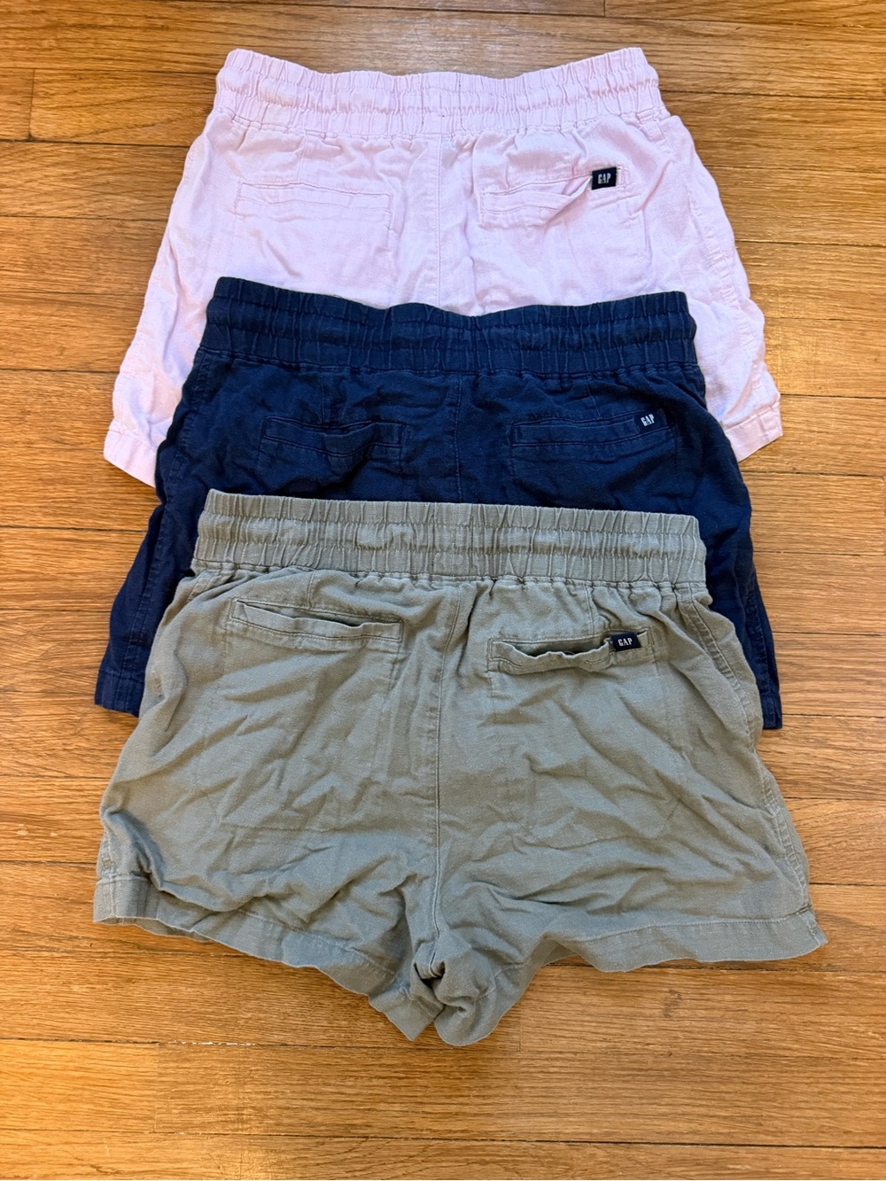 Lot of 3 Gap Women’s Drawstring Linen-Blend Shorts - Picture 2 of 6